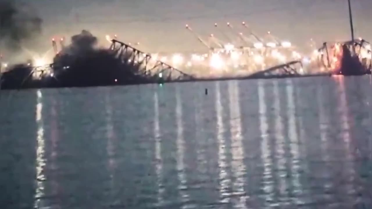 Baltimore Bridge Collapses After Container Ship Hits It