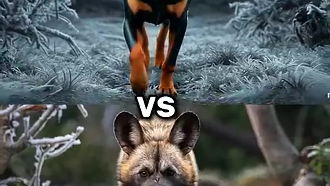 African wild dog vs labrador vs Rottweiler, Husky, German Shepherd Battle