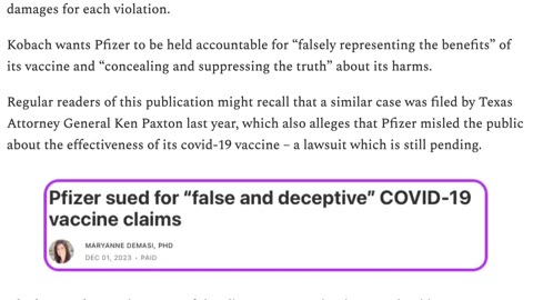 PFIZER IN THE CROSSHAIRS AGAIN Kansas joins Texas in suing.