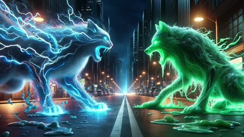 Slime 🐶 vs Electric 🐱 Extreme Fight #cat #ai #cute