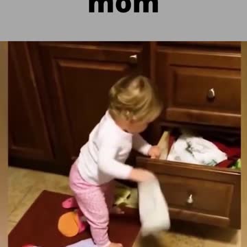 baby helps mom