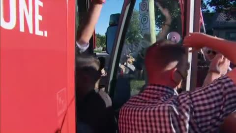 Canadians protesting Prime Minister Justin Trudeau in London, Ontario during an election stop.