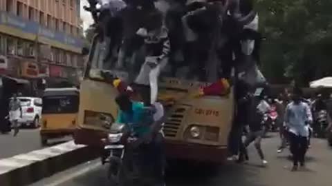 Bus traveling in india