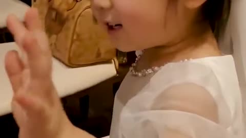 Cutee little girl wedding bridesmaid challenge