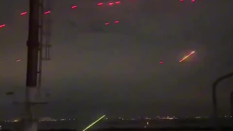 Odessa, Ukraine: Anti-aircraft guns shooting at Russian drones