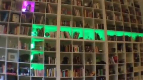 Snake game made in a bookshelf.