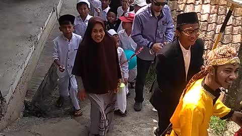 Hijri Year Parade in Indonesian Village