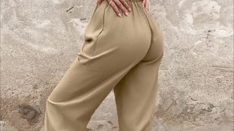 Pocket Design Drawstring Suspender Jumpsuit, Women's Khaki Clothing