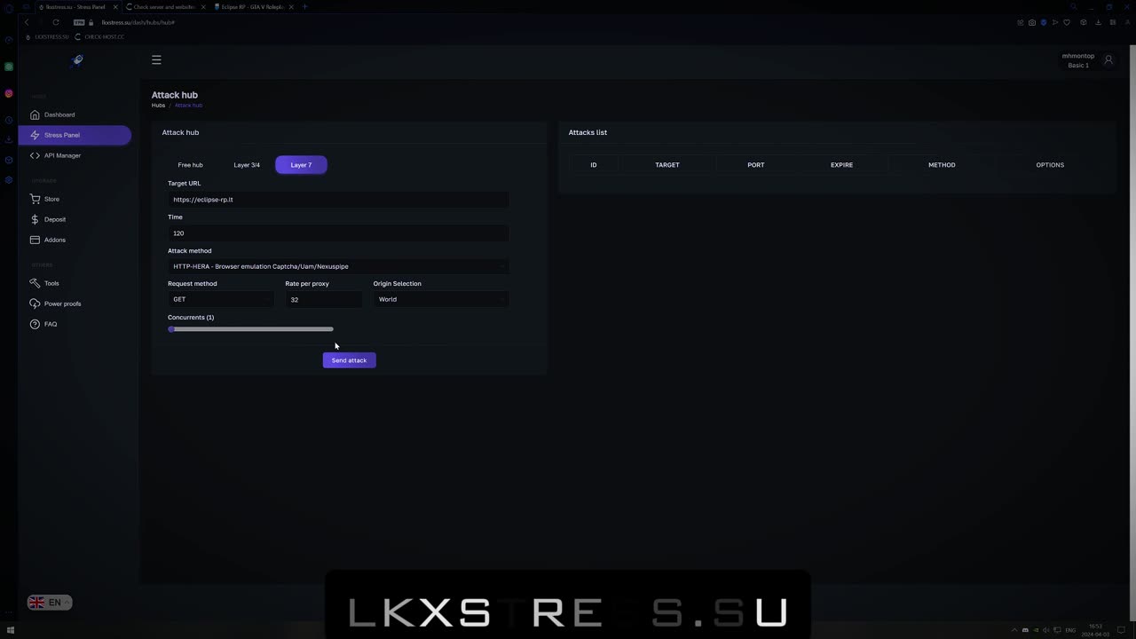 Best Layer7 DDOS/IP-STRESSER l LKXSTRESS.SU