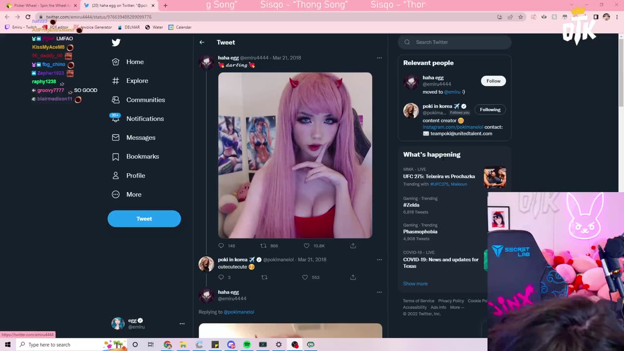 That time Emiru cringed showing her old tweets down bad for Pokimane