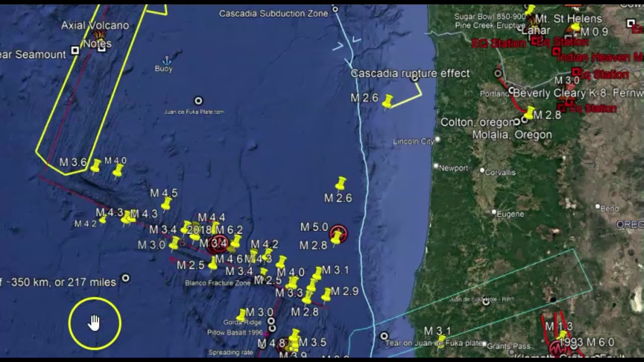 Two Earthquake Off The Coast Of Oregon M 3.1 and M 3.5