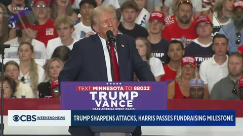 Trump escalates rhetoric against Kamala Harris at campaign event