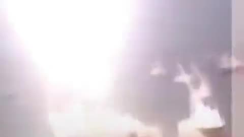 Lightning strikes a docked boat! 😮⚡️