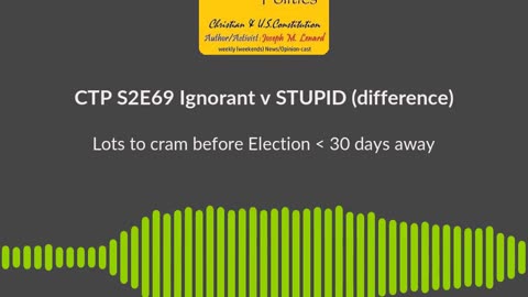 CTP (S2E69, 20241012) Ignorance Vs STUPIDity... difference... CTP S2E69 episode sample/soundbite...