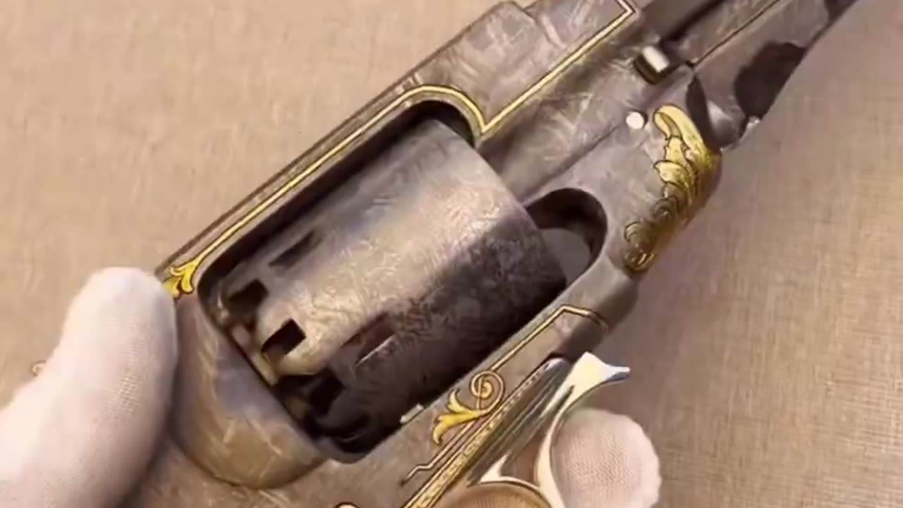 The Space Cowboy. A revolver made from solid meteorite and gold