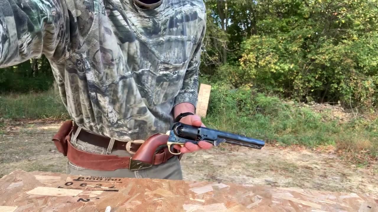 Loading and shooting non combustible paper cartridges in a cap and ball revolver part 1