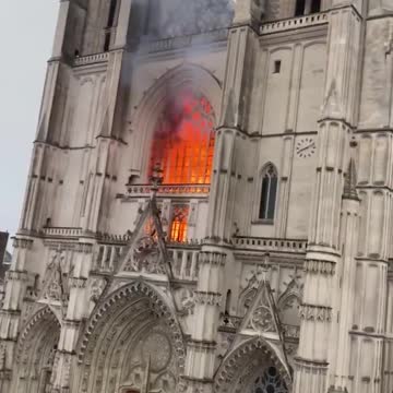 Cathedral in Nantes set on fire in three different places