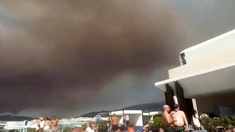 Smoke in Athens Greece's Sky