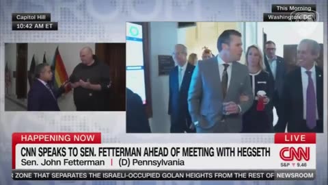 Fetterman Talks With Reporters Before His Meeting With Hegseth