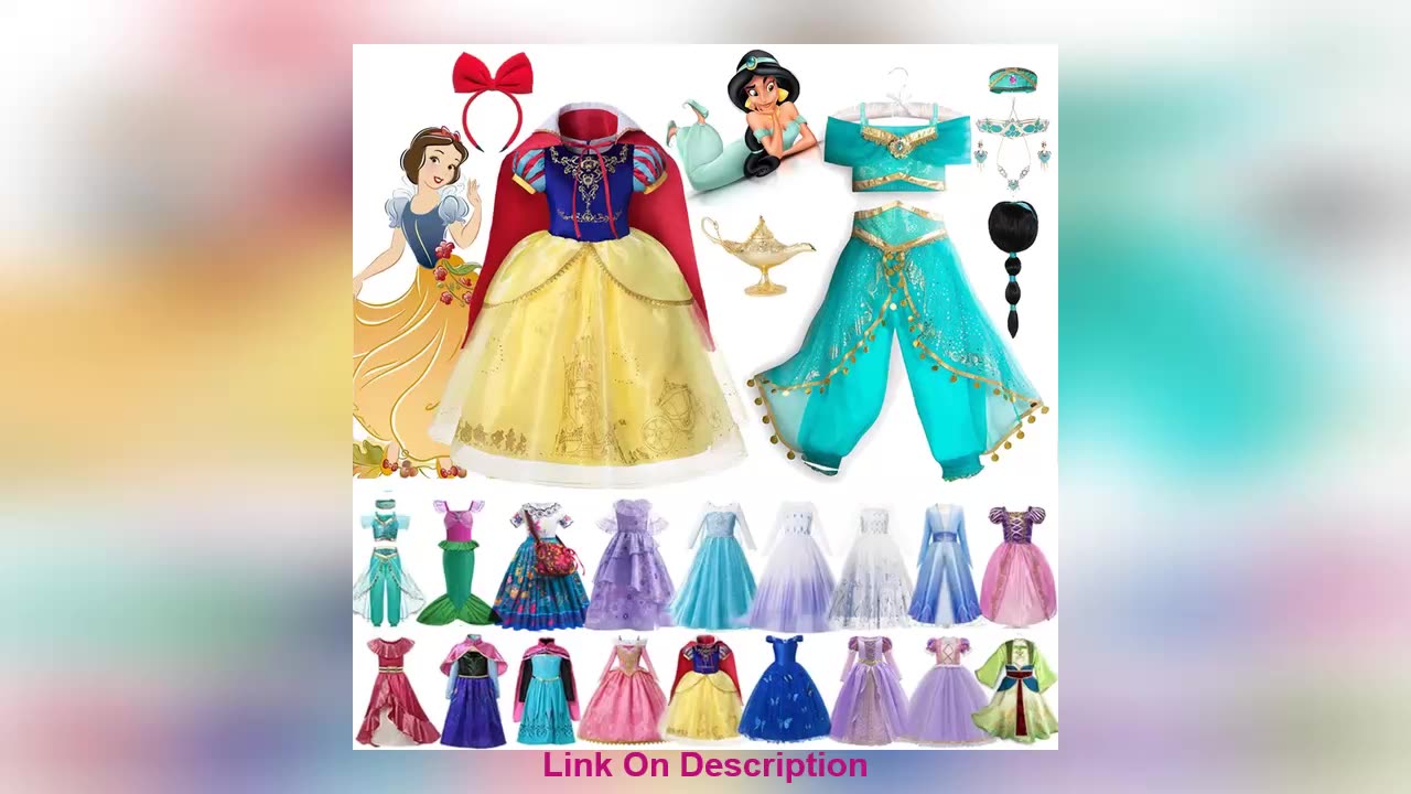 Review Disney Elsa Anna Princess Dress Girl Kid Birthday Party