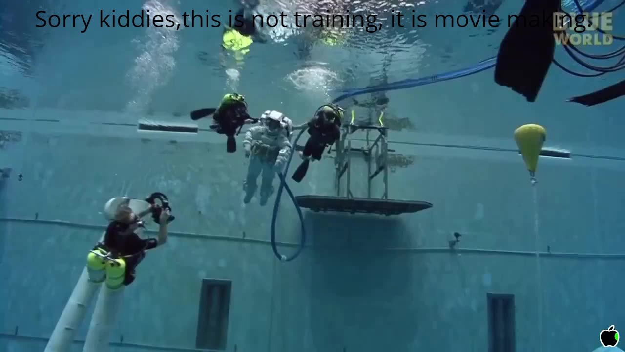 NASA makes space walk movies in their Neutral Buoyancy Lab