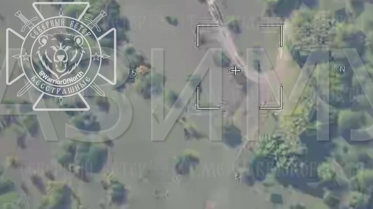 A Russian Lancet drone hit on a Ukrainian "Kozak" armoured fighting vehicle in Kursk