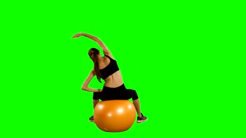 FITNESS GIRL USING FITNESS BALL AND DOING EXERCISES 🏆