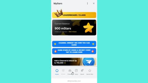 new mining mini app bot telegram MYSTARS