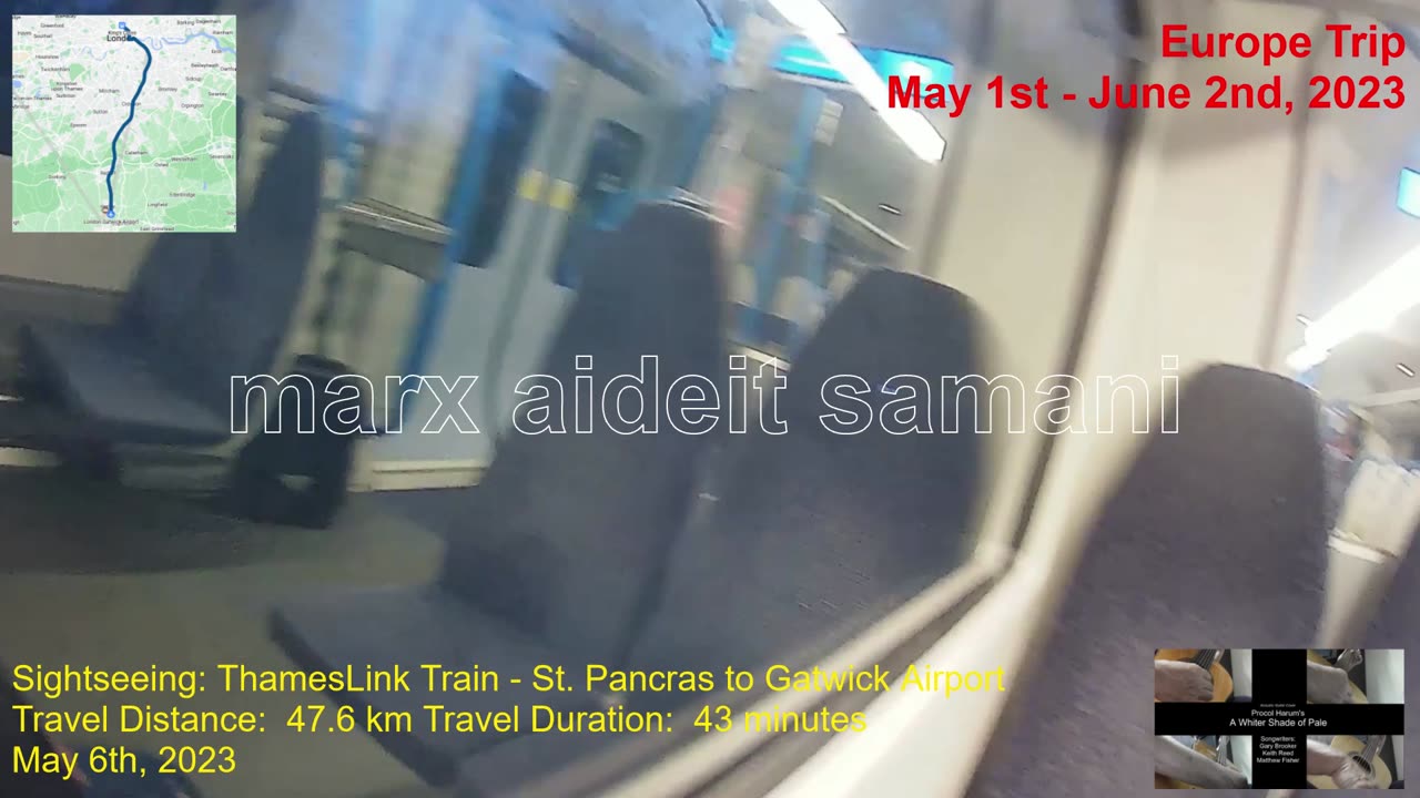 May 6th, 2023 34d Thames Link train from St. Pancras Station to Gatwick Train Station, England