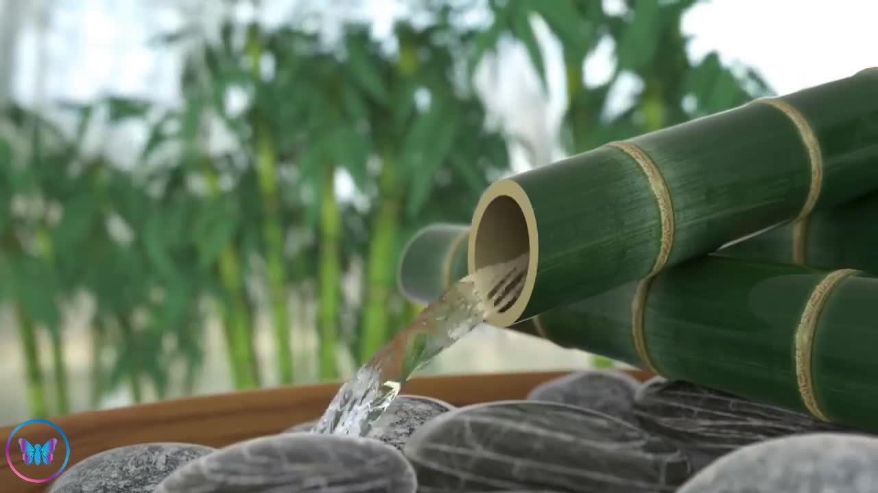 Relaxation Station - 8 Hours of Bamboo Water Fountain Sounds - Raindrops Background