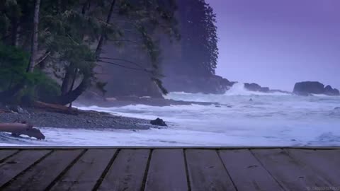 #sound of rain and ocean waves-relaxing music/sleep in peace.