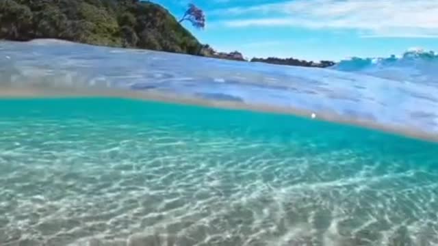 Clear sea water.