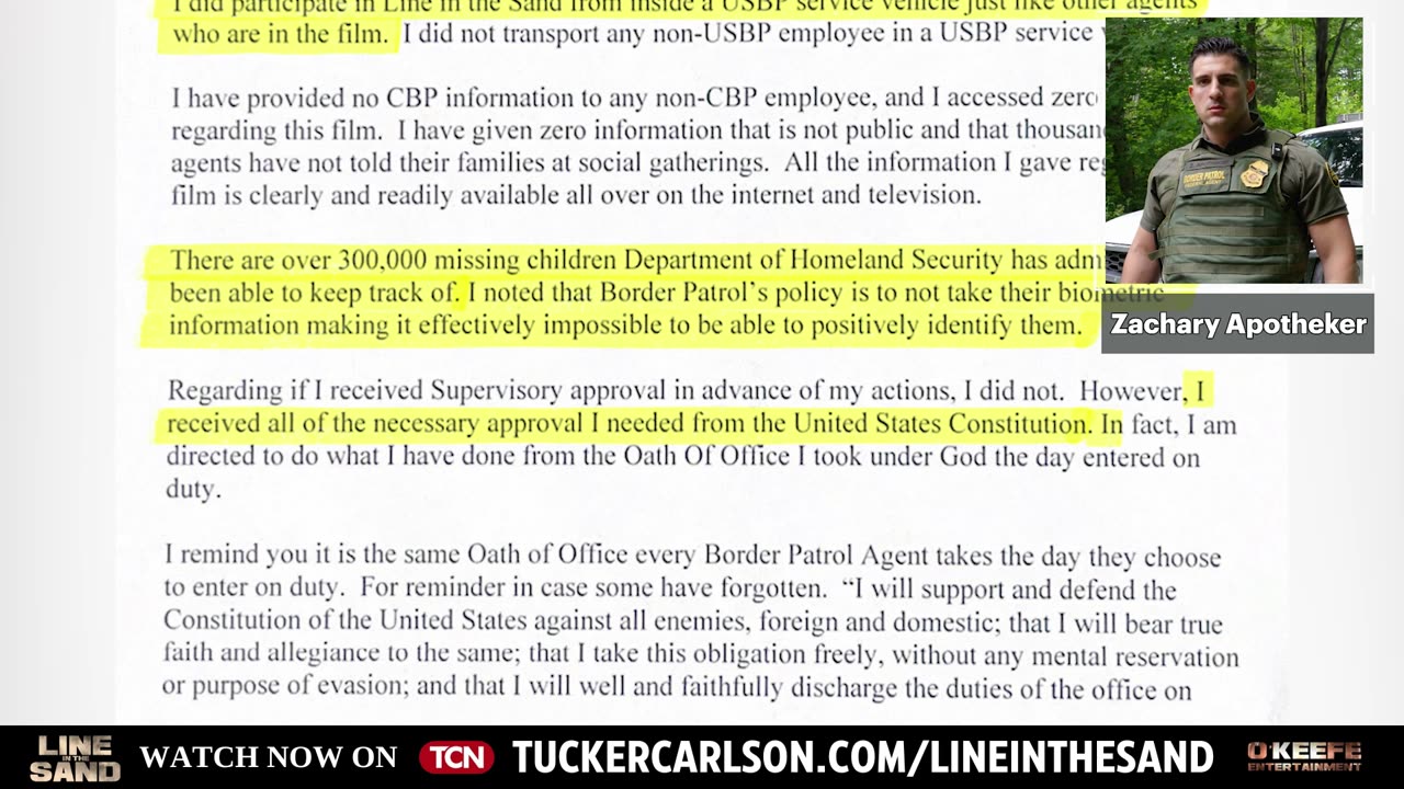 BREAKING: "Line in the Sand" Whistleblower Responds to Customs and Border Patrol Memorandum