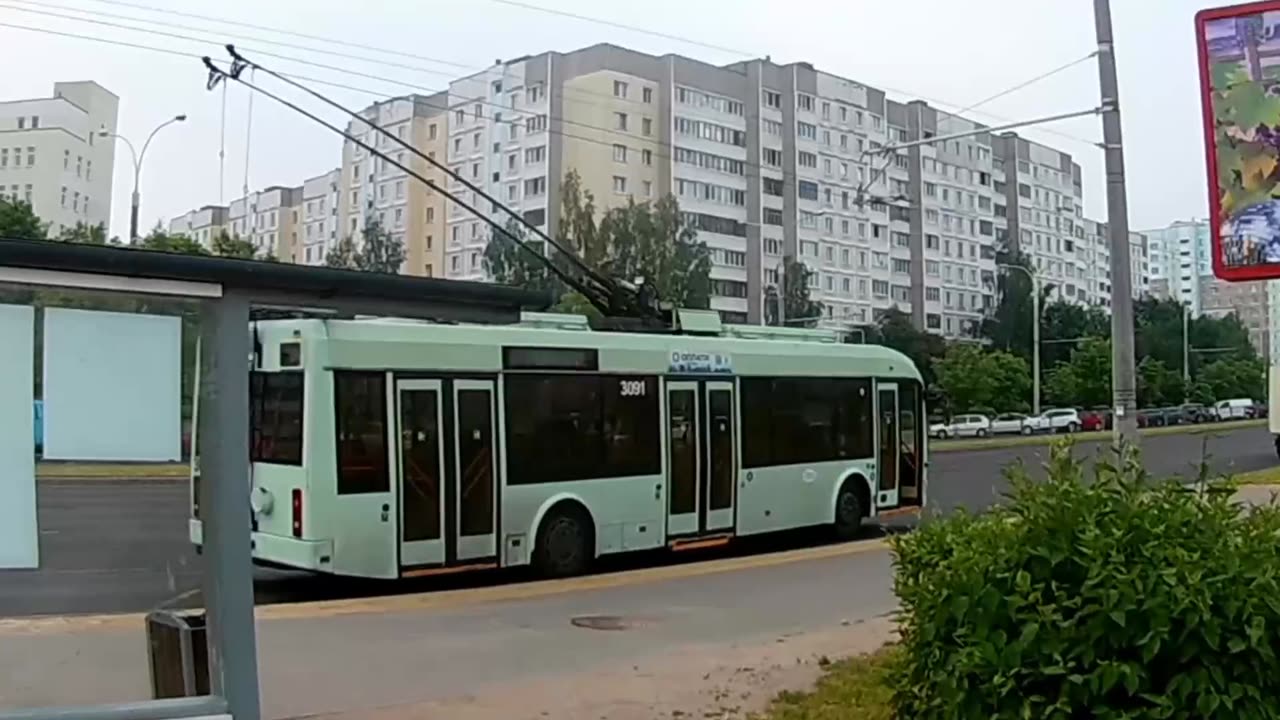 surfing on tne morning trolleybus in Minsk | зацеп утреннего троллейбуса Минск