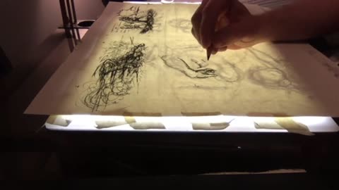 Time lapse: charcoal art for pages 84-85 in 22 minutes