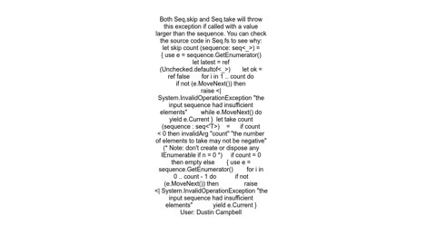 Calling Seqskip and Seqtake in F