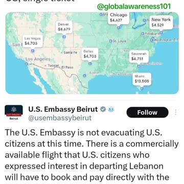 US government told Americans to evacuate immediately but will not pay for flights