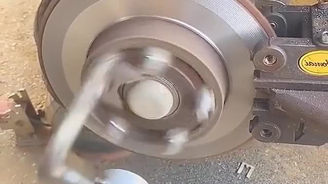 Grinding of brake discs # repairing cars # grinding of brake discs