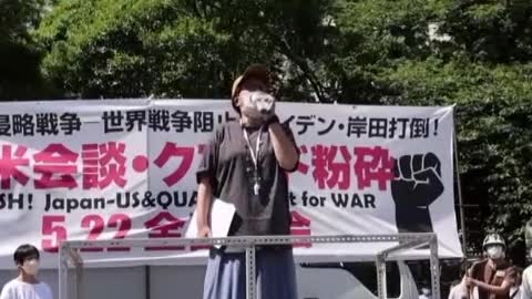 Hundreds of Protesters Against Biden's Visit to Japan