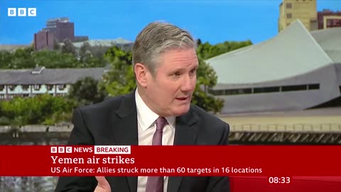 Keir Stamer 'We are supporting this action' air strikes against Houthi in yemen