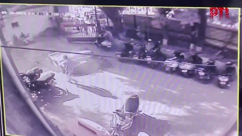 As video from the Press Trust of India (PTI) shows sinkhole swallowing up a