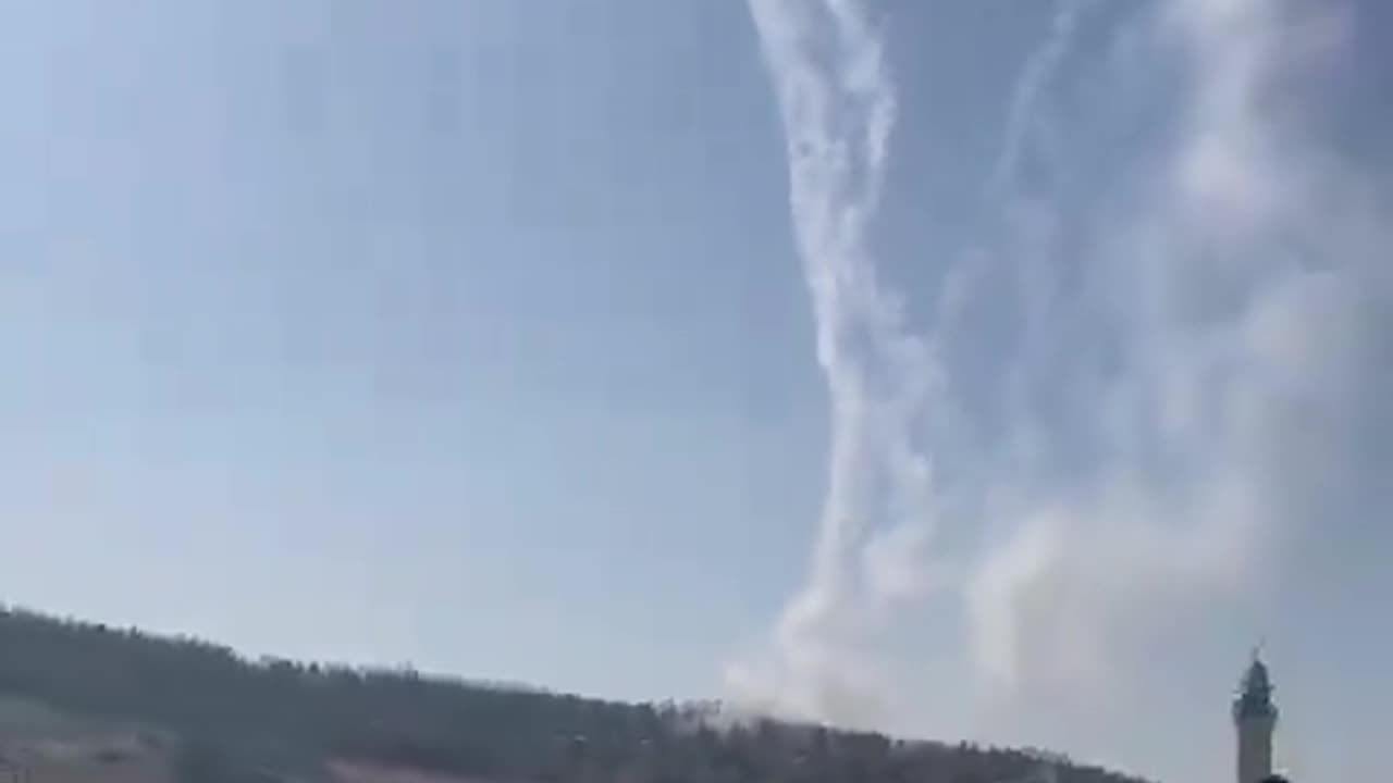 The Israeli forces fire multiple interceptor missiles to counter Hezbollah