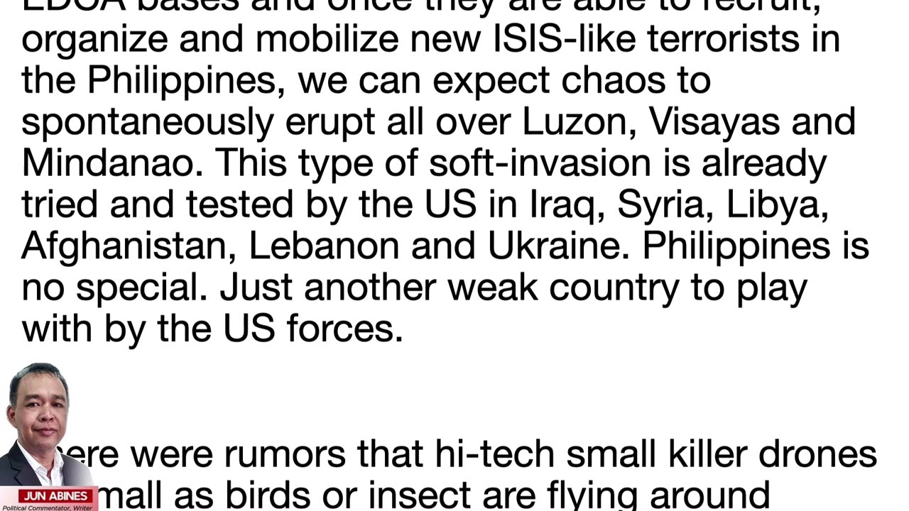 IS PHILIPPINES AT WAR RIGHT NOW? By Jun Abines