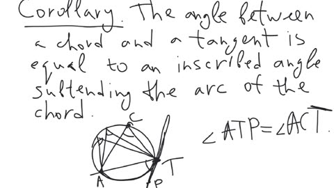 The angle between a chord and a tangent