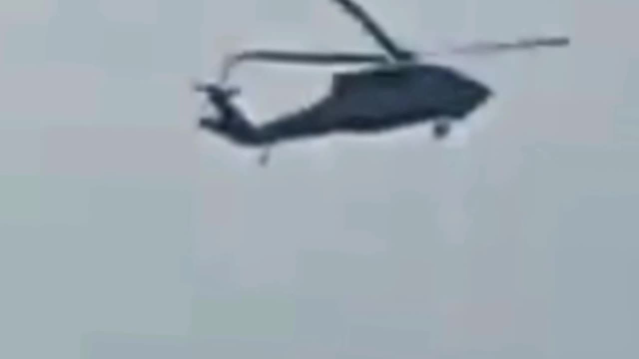 A frame by frame of a military helicopter that is really a hologram.