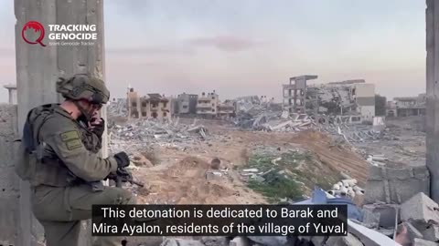 The moment an Israeli soldier blew up Palestinian homes in Gaza's Al-Zeitoun neighborhood