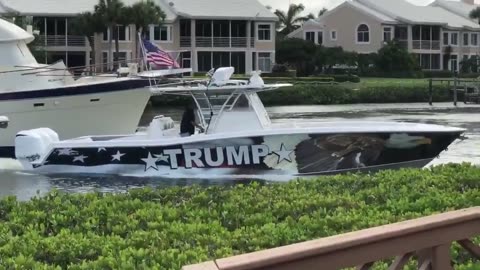 Trump tribute boat and dock