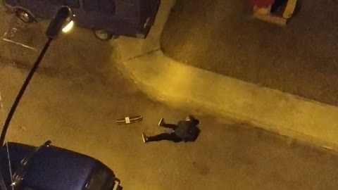 Drunk dude on a longboard