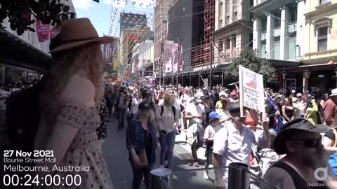 Melbourne Protest Time Lapse - 27 Nov 2021