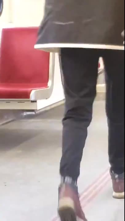 Woman urinates on Canadian public transit.